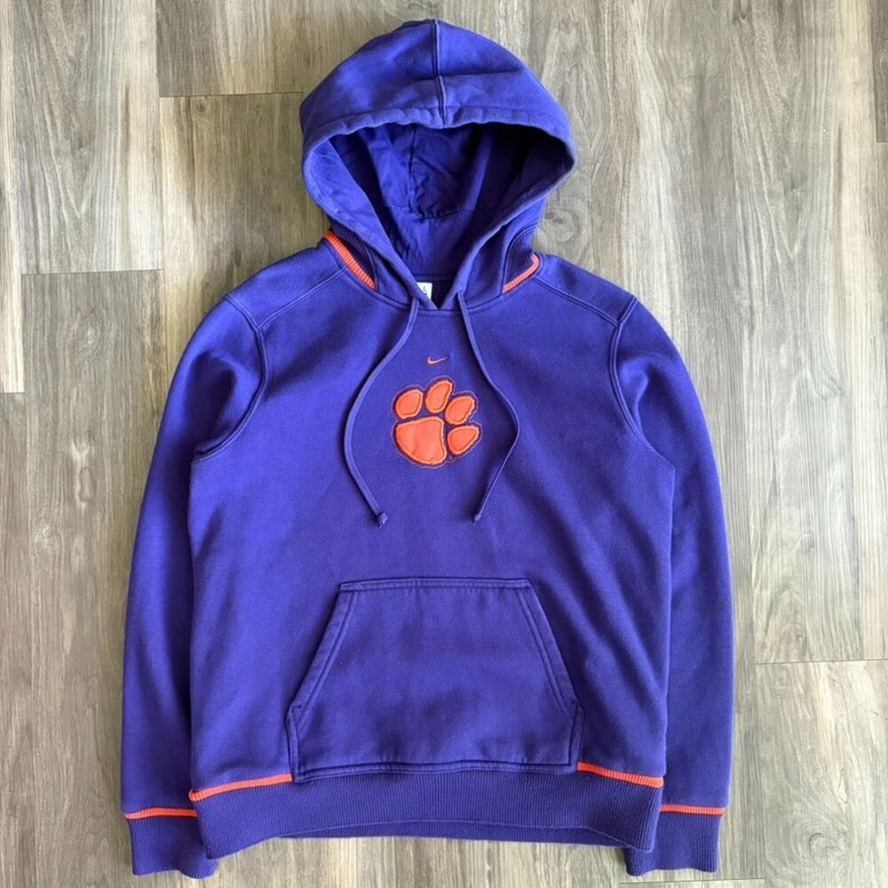 Vintage Clemson University Nike Center Swoosh Hoodie Men’s Size S Purple Tigers